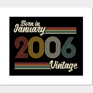 Vintage Born in January 2006 Posters and Art